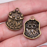 WYSIWYG 10pcs 24x18mm Birthday Cake Charms DIY Jewelry Findings Antique Silver Color Antique Bronze Color For Jewelry Making