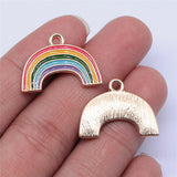 WYSIWYG 10pcs 24x18mm KC Gold Color Rainbow Charms Pendant For Jewelry Making Earring Making Accessories