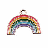 WYSIWYG 10pcs 24x18mm KC Gold Color Rainbow Charms Pendant For Jewelry Making Earring Making Accessories