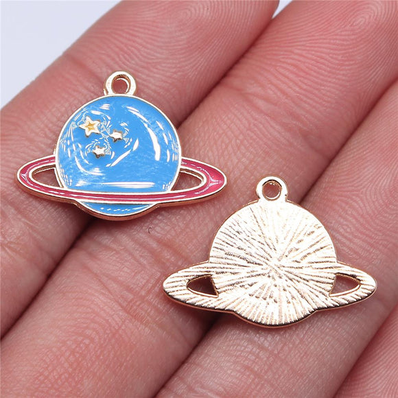 WYSIWYG 10pcs 24x18mm Solar System Charms KC Gold Color Plated For DIY Jewelry Making Zinc Alloy Charms Pendant Jewelry Findings