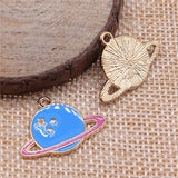 WYSIWYG 10pcs 24x18mm Solar System Charms KC Gold Color Plated For DIY Jewelry Making Zinc Alloy Charms Pendant Jewelry Findings