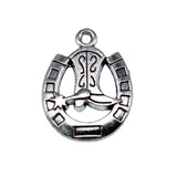 WYSIWYG 10pcs 24x19mm Antique Silver Color Cowboy Horseshoe Boot Charms For Jewelry Making
