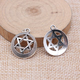 WYSIWYG 10pcs 24x20mm Antique Silver Color Hexagram Charms For Jewelry Making