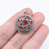 WYSIWYG 10pcs 24x20mm Antique Silver Color Hexagram Charms For Jewelry Making