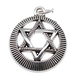 WYSIWYG 10pcs 24x20mm Antique Silver Color Hexagram Charms For Jewelry Making