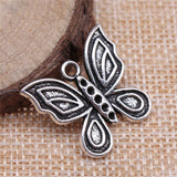 WYSIWYG 10pcs 24x22mm Butterfly Charms Antique Silver Color Pendant Charms Jewelry Findings For Jewelry Making