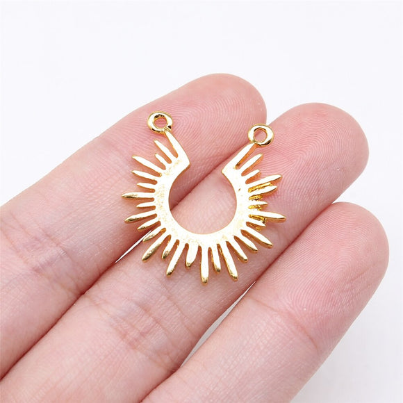 WYSIWYG 10pcs 24x22mm Gold Color Sun Connector For Jewelry Making