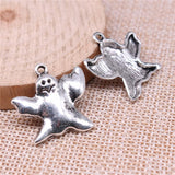 WYSIWYG 10pcs 24x23mm Halloween Ghost Charms For Jewelry Making Antique Silver Plated Antique Bronze Color Jewelry Findings
