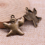 WYSIWYG 10pcs 24x23mm Halloween Ghost Charms For Jewelry Making Antique Silver Plated Antique Bronze Color Jewelry Findings