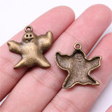 WYSIWYG 10pcs 24x23mm Halloween Ghost Charms For Jewelry Making Antique Silver Plated Antique Bronze Color Jewelry Findings