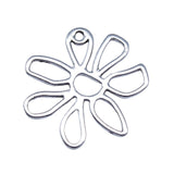 WYSIWYG 10pcs 24x25mm Antique Silver Color Irregular Openwork Flower Charms Pendant For DIY Jewelry Making