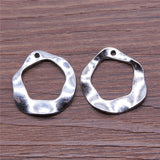 WYSIWYG 10pcs 24x25mm Charm Earrings Connection For Jewelry Making Irregular Circle For Earring Making 2 Colors