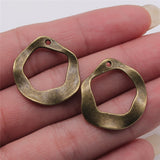 WYSIWYG 10pcs 24x25mm Charm Earrings Connection For Jewelry Making Irregular Circle For Earring Making 2 Colors