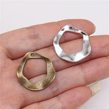 WYSIWYG 10pcs 24x25mm Charm Earrings Connection For Jewelry Making Irregular Circle For Earring Making 2 Colors
