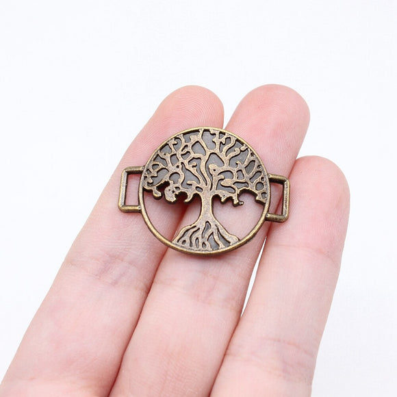 WYSIWYG 10pcs 24x32mm Antique Bronze Color Tree Of Life Connector For Jewelry Making