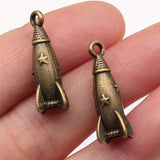WYSIWYG 10pcs 24x9x9mm 3D Rocket Charms For Jewelry Making Jewelry Accessories Antique Silver Plated Antique Bronze Plated