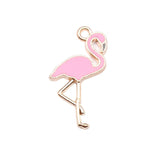 WYSIWYG 10pcs 25.5x13mm 4 Colors Enamel Flamingo Charms Pendant For DIY Jewelry Making Handmade Jewelry Craft Findings