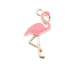 WYSIWYG 10pcs 25.5x13mm 4 Colors Enamel Flamingo Charms Pendant For DIY Jewelry Making Handmade Jewelry Craft Findings