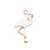 WYSIWYG 10pcs 25.5x13mm 4 Colors Enamel Flamingo Charms Pendant For DIY Jewelry Making Handmade Jewelry Craft Findings