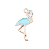 WYSIWYG 10pcs 25.5x13mm 4 Colors Enamel Flamingo Charms Pendant For DIY Jewelry Making Handmade Jewelry Craft Findings