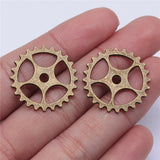 WYSIWYG 10pcs 25mm Gear Charms For Jewelry Making Antique Bronze Color Charms Pendants Jewelry Accessories