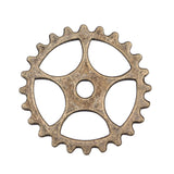 WYSIWYG 10pcs 25mm Gear Charms For Jewelry Making Antique Bronze Color Charms Pendants Jewelry Accessories
