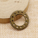 WYSIWYG 10pcs 25mm Pendant Steampunk Gear Steampunk Gear Charm Pendants For Jewelry Making Antique Silver Color Gear Pendants