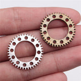 WYSIWYG 10pcs 25mm Pendant Steampunk Gear Steampunk Gear Charm Pendants For Jewelry Making Antique Silver Color Gear Pendants
