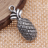 WYSIWYG 10pcs 25x10mm Pineapple Pendant Charms Antique Silver Color For Jewelry Making Zinc Alloy Jewelry Findings