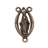 10pcs 25x13mm Antique Silver Color Antique Bronze Color Virgin Mary Connector Charms For Jewelry Making ef4347