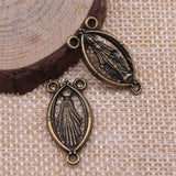 10pcs 25x13mm Antique Silver Color Antique Bronze Color Virgin Mary Connector Charms For Jewelry Making ef4347