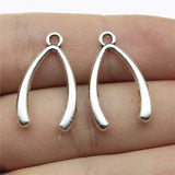 WYSIWYG 10pcs 25x14mm 2 Colors Antique Gold Color Antique Silver Color Wishbone Pendant Charm Wishbone Good Luck Charm