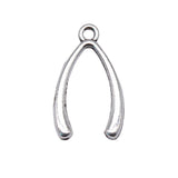 WYSIWYG 10pcs 25x14mm 2 Colors Antique Gold Color Antique Silver Color Wishbone Pendant Charm Wishbone Good Luck Charm