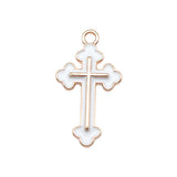 WYSIWYG 10pcs 25x14mm 4 Colors Enamel Cross Charms Pendant For DIY Jewelry Making Handmade Jewelry Craft Findings