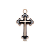 WYSIWYG 10pcs 25x14mm 4 Colors Enamel Cross Charms Pendant For DIY Jewelry Making Handmade Jewelry Craft Findings