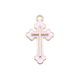 WYSIWYG 10pcs 25x14mm 4 Colors Enamel Cross Charms Pendant For DIY Jewelry Making Handmade Jewelry Craft Findings