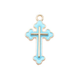 WYSIWYG 10pcs 25x14mm 4 Colors Enamel Cross Charms Pendant For DIY Jewelry Making Handmade Jewelry Craft Findings