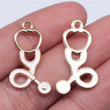 WYSIWYG 10pcs 25x14mm Stethoscope Charms KC Gold Color Plated For DIY Jewelry Making Zinc Alloy Charms Pendant Jewelry Findings