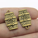 WYSIWYG 10pcs 25x14mm Wine Barrel Charms For Jewelry Making DIY Jewelry Findings Antique Silver Color Antique Bronze Color