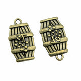 WYSIWYG 10pcs 25x14mm Wine Barrel Charms For Jewelry Making DIY Jewelry Findings Antique Silver Color Antique Bronze Color