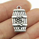 WYSIWYG 10pcs 25x14mm Wine Barrel Charms For Jewelry Making DIY Jewelry Findings Antique Silver Color Antique Bronze Color