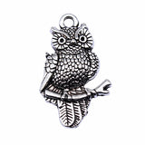 WYSIWYG 10pcs 25x15mm Antique Silver Color Antique Bronze Owl Charms Pendant For Jewelry Making DIY Jewelry Findings