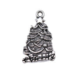 WYSIWYG 10pcs 25x16mm Christmas Tree Charms Antique Silver Color Pendant Charms Jewelry Findings For Jewelry Making