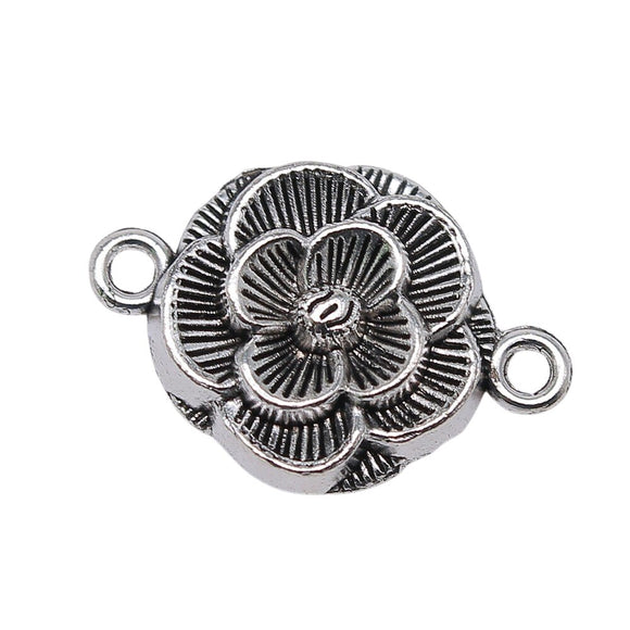 WYSIWYG 10pcs 25x17mm Flower Connector Charms Flower Charms Connector Flower Connector Charms For Bracelet Making