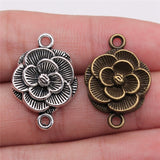 WYSIWYG 10pcs 25x17mm Flower Connector Charms Flower Charms Connector Flower Connector Charms For Bracelet Making