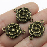 WYSIWYG 10pcs 25x17mm Flower Connector Charms Flower Charms Connector Flower Connector Charms For Bracelet Making