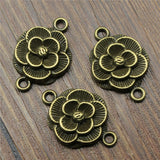 WYSIWYG 10pcs 25x17mm Flower Connector Charms Flower Charms Connector Flower Connector Charms For Bracelet Making
