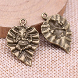 WYSIWYG 10pcs 25x17mm Leaf Elephant Charms For Jewelry Making Antique Silver Plated Antique Bronze Color Jewelry Findings