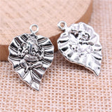 WYSIWYG 10pcs 25x17mm Leaf Elephant Charms For Jewelry Making Antique Silver Plated Antique Bronze Color Jewelry Findings