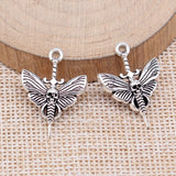 WYSIWYG 10pcs 25x18mm Antique Silver Color Skull Bee Charms For Jewelry Making